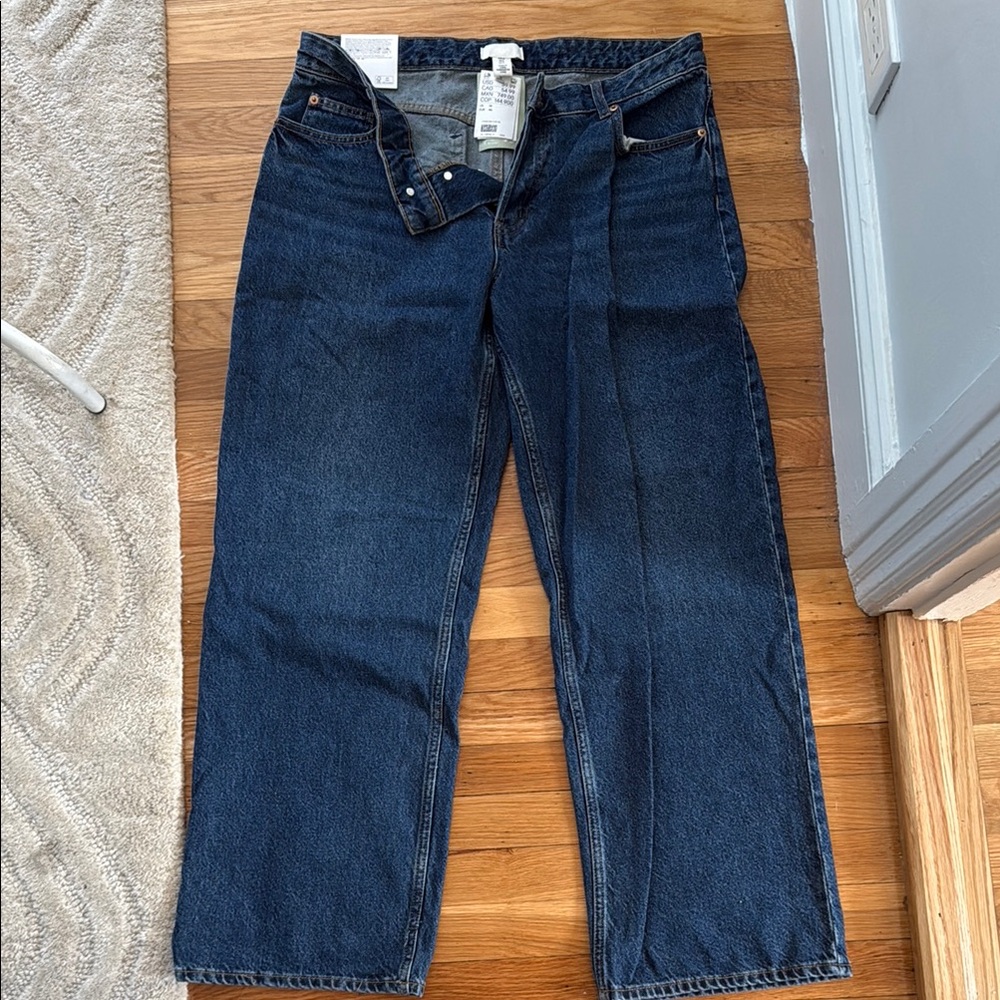 H&M Women's Dark Blue Boyfriend Jeans